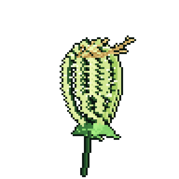 Pixel art cannabis bud with pistils